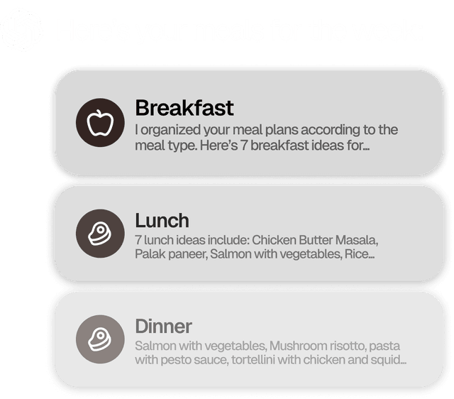 ChatGPT meal planner example